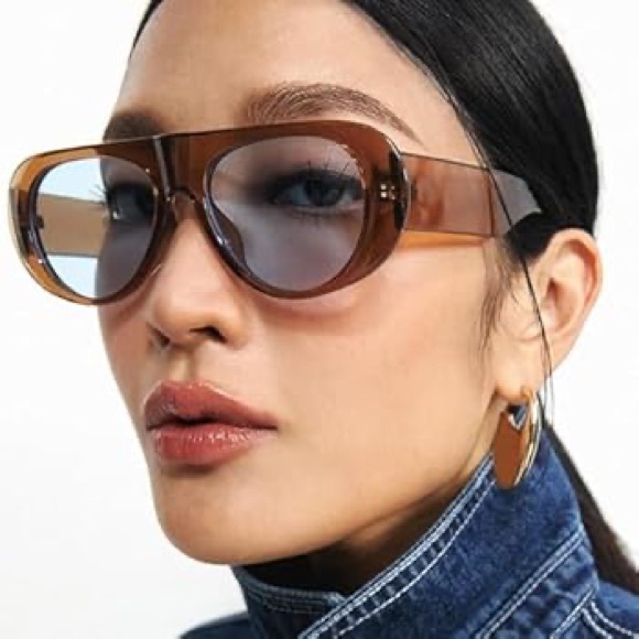 Accessories - Translucent Brown Sunglasses with Blue Lenses! Excellent condition!